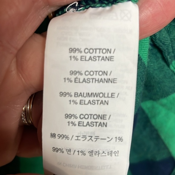 J. Crew size 6 Green and Navy Checker Plaid Casual Button Down Long Sleeve Shirt - Picture 6 of 8